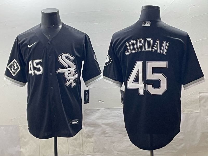 Men 2025 Chicago White Sox #45 Jordan Black Game Nike MLB Jersey style 04->chicago white sox->MLB Jersey